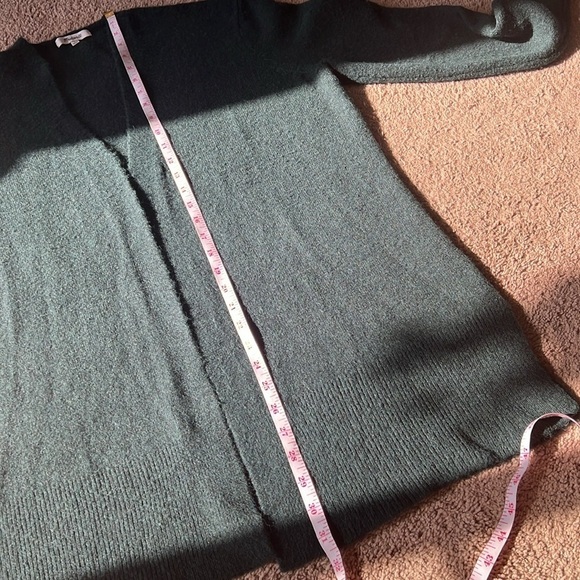 Madewell Cozy Walker Open Duster Cardigan Dark Forest Green Alpaca Merino Blend - Picture 8 of 8